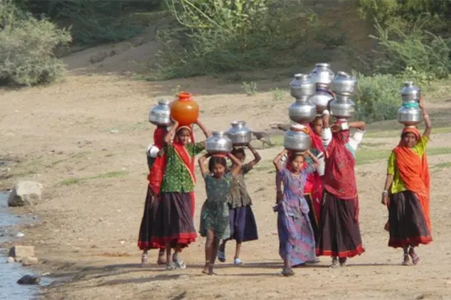 Rajasthan women’s in traditional attire carrying water