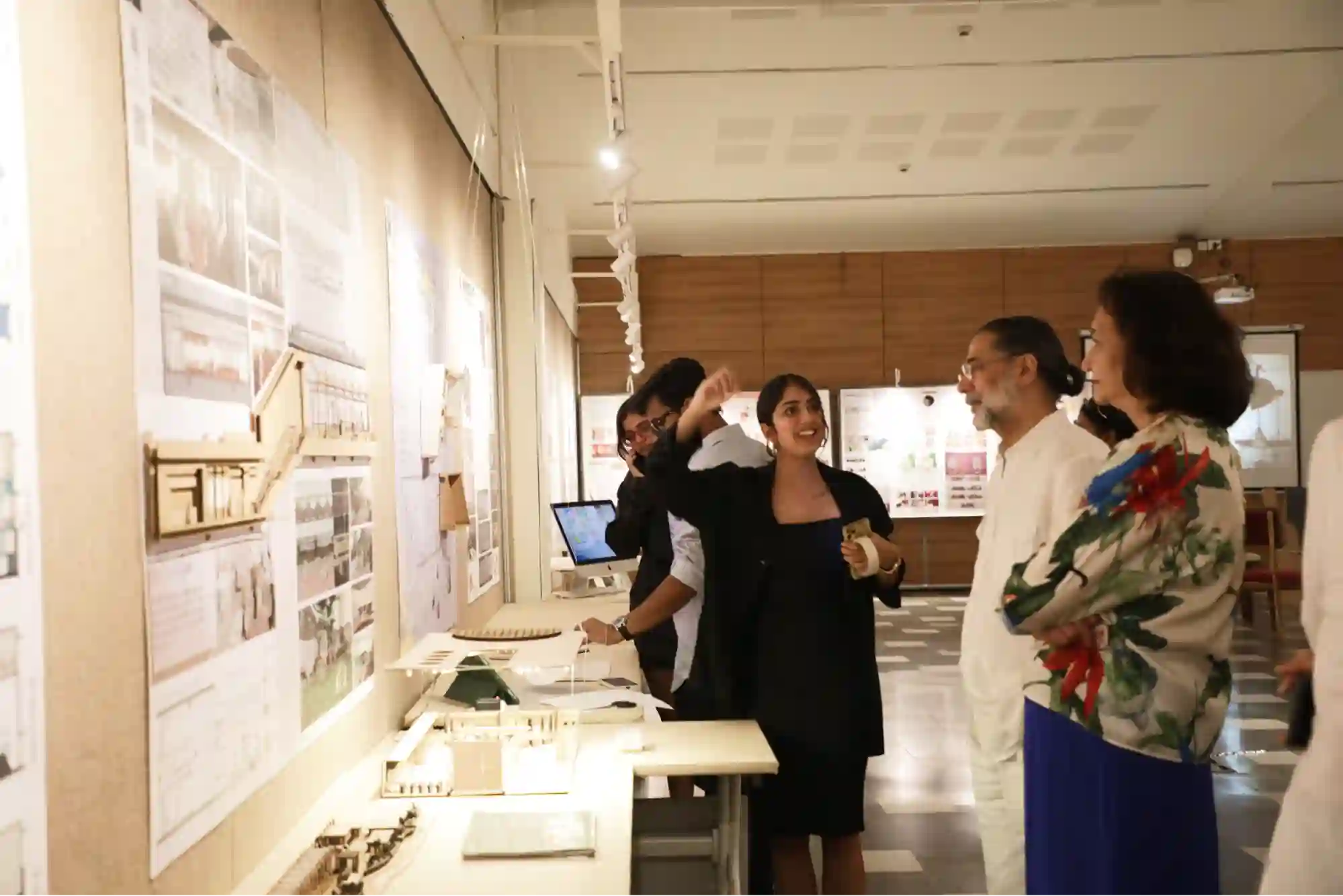 Students showcasing their projects at Interior Architecture and Design exhibition