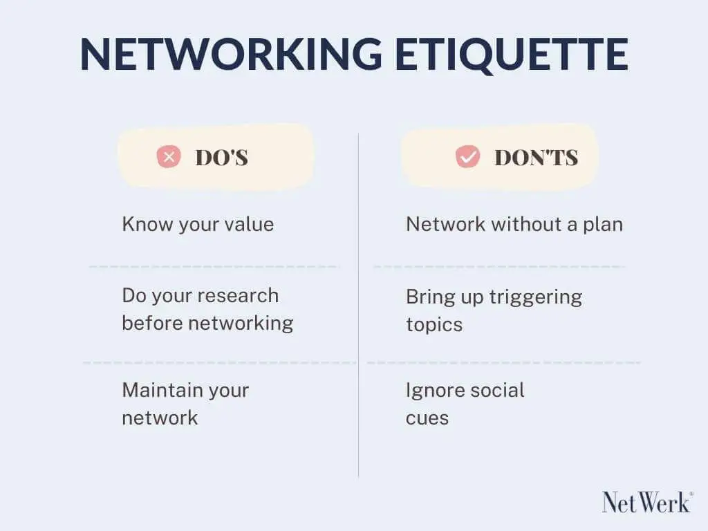 Networking etiquette do's and don'ts