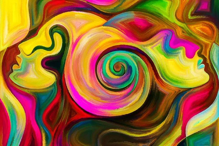 Abstract art depicting vivid color psychology