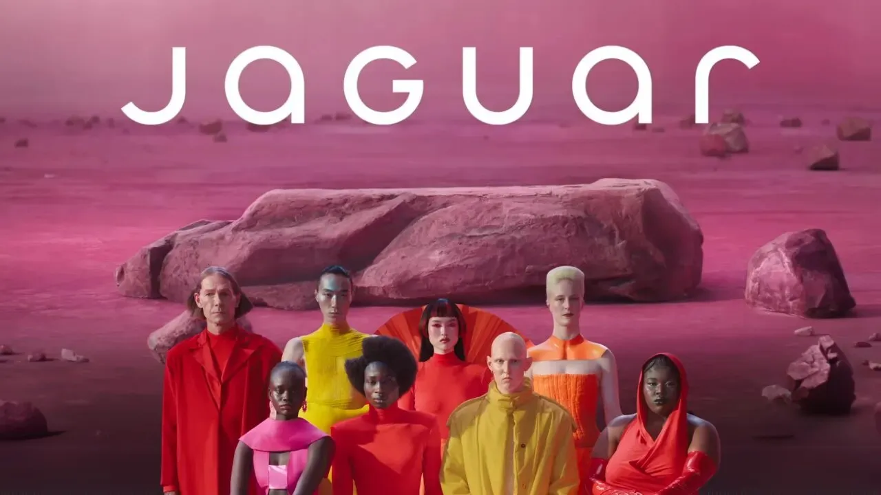  Diverse models showcasing Jaguar's futuristic branding