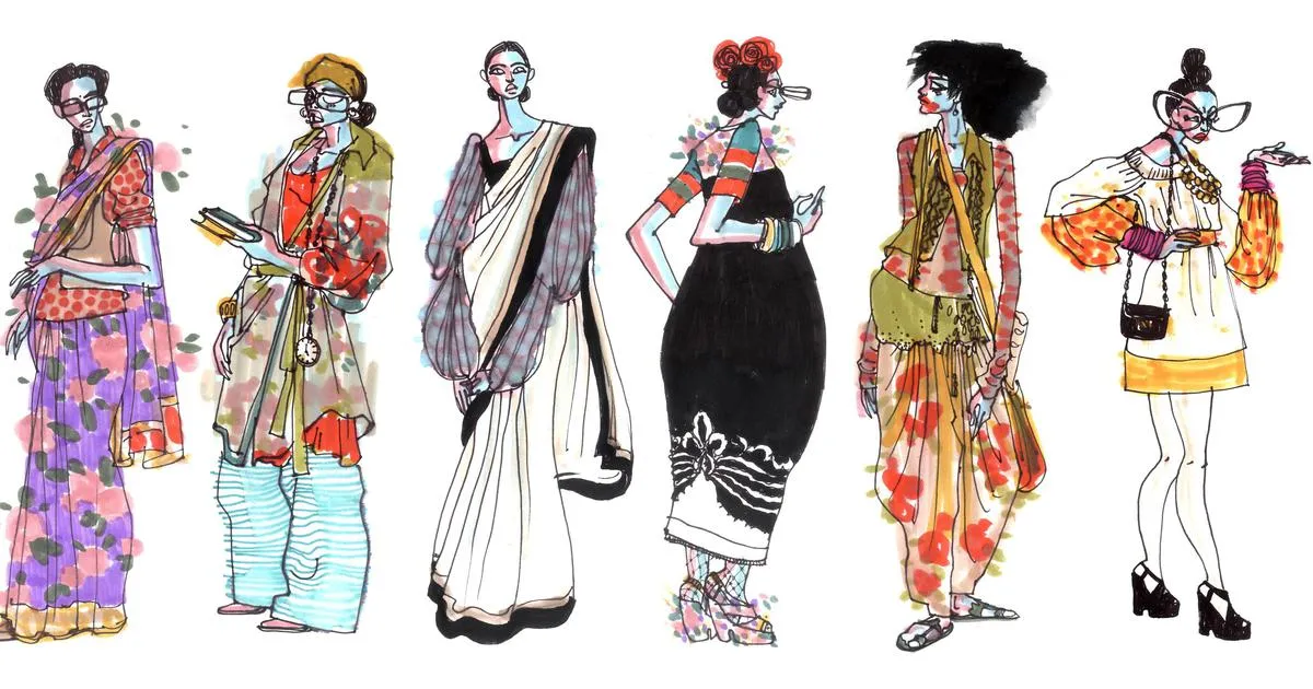  Illustrations of diverse fashion designs