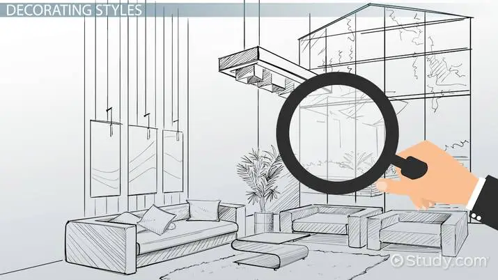 Sketch illustrating interior decorating styles