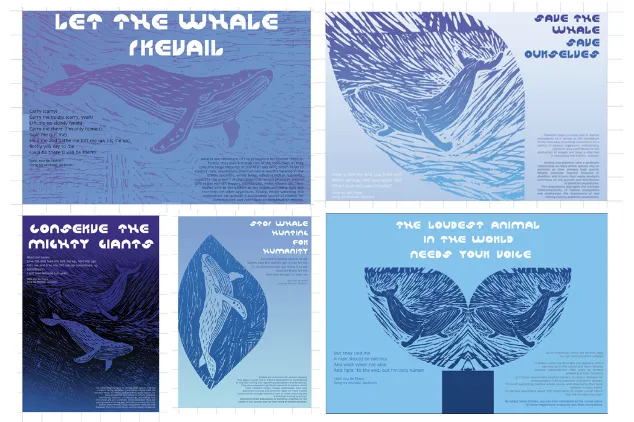 Whale Conservation Typeface and Posters