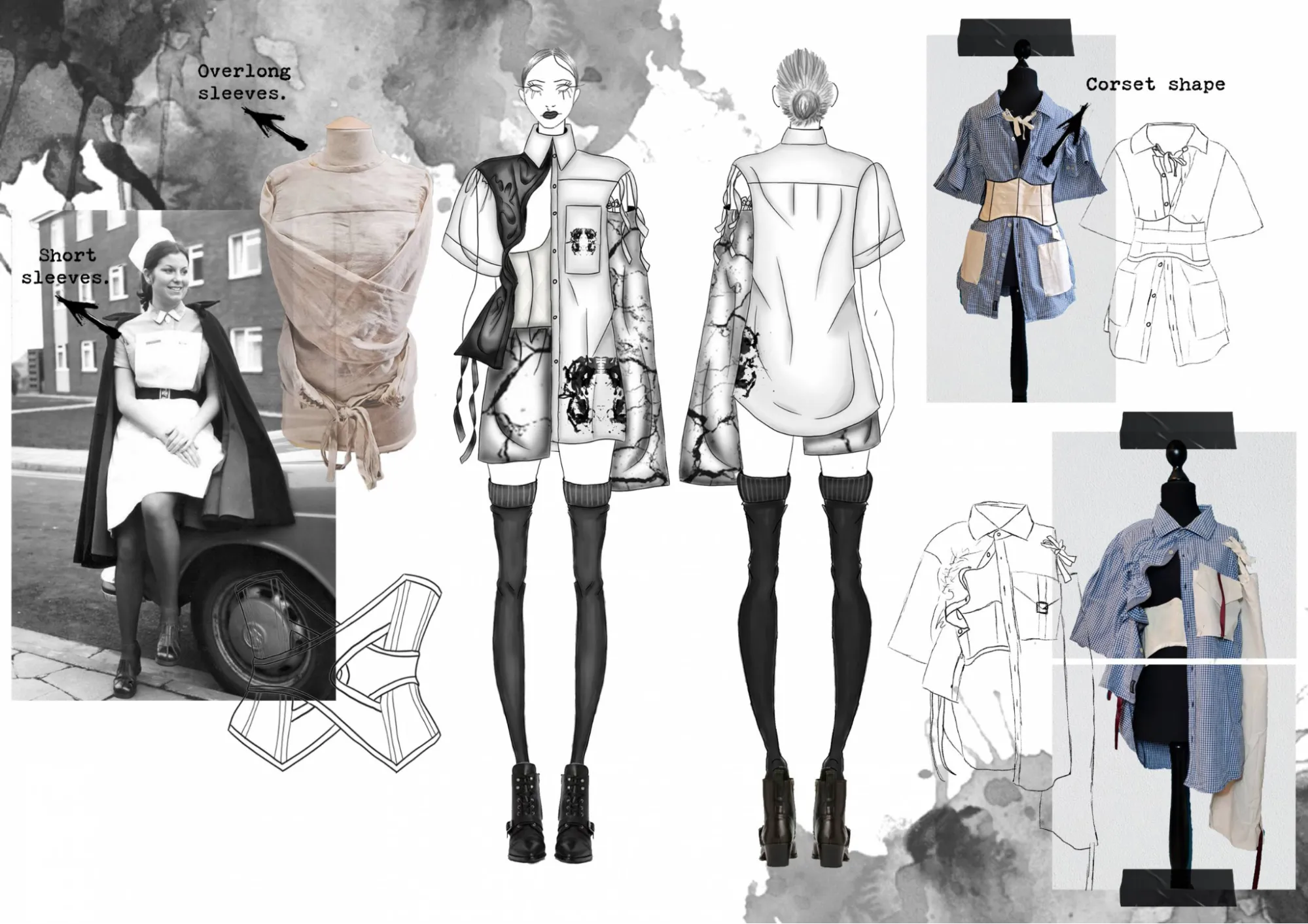 Fashion sketches and design process