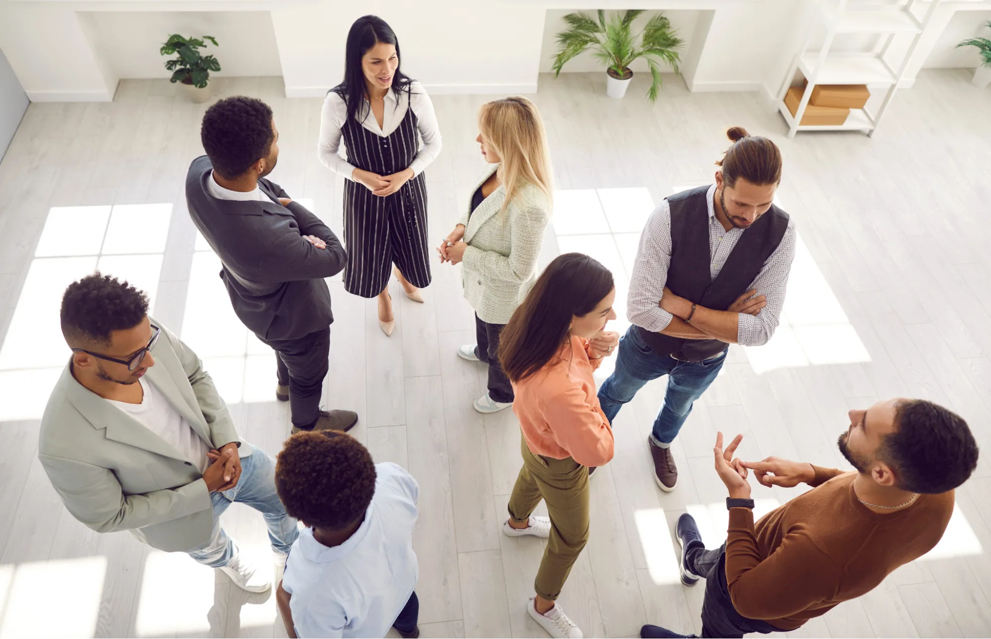 Group of professionals networking and discussing ideas