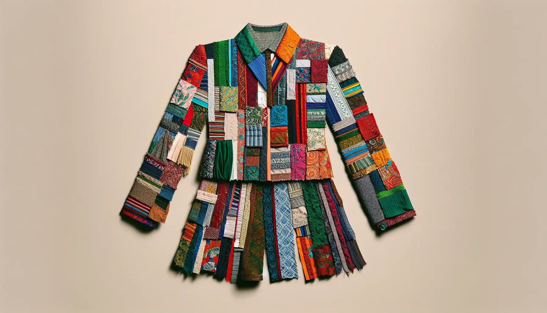  Patchwork jacket showcasing sustainable fashion