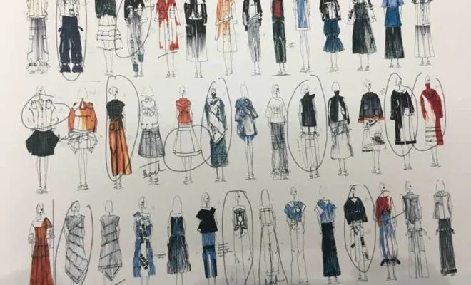 Lineup of concept fashion illustrations