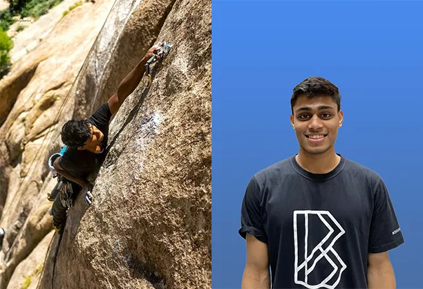 Arjun Yadav climbing and design-focused image