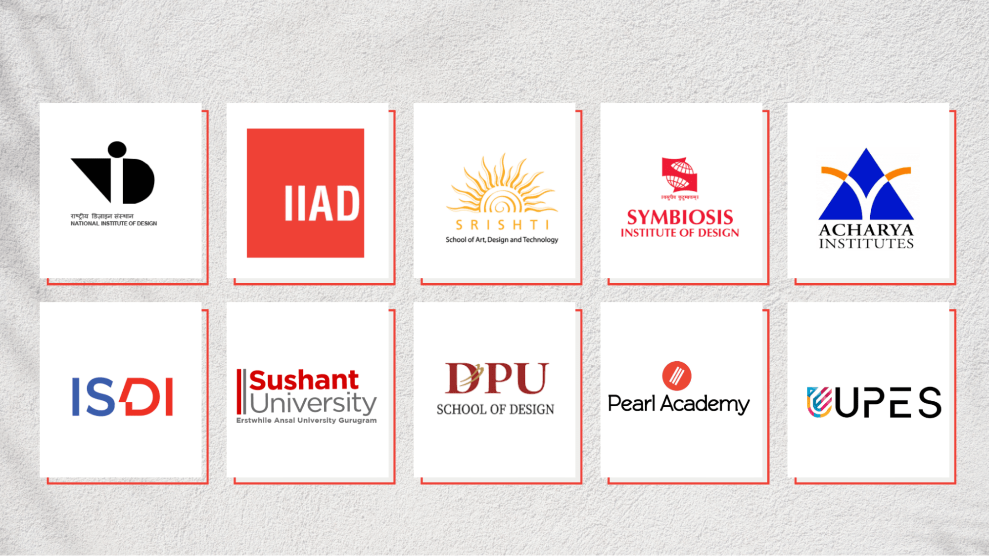 Top 10 Indian design colleges logos