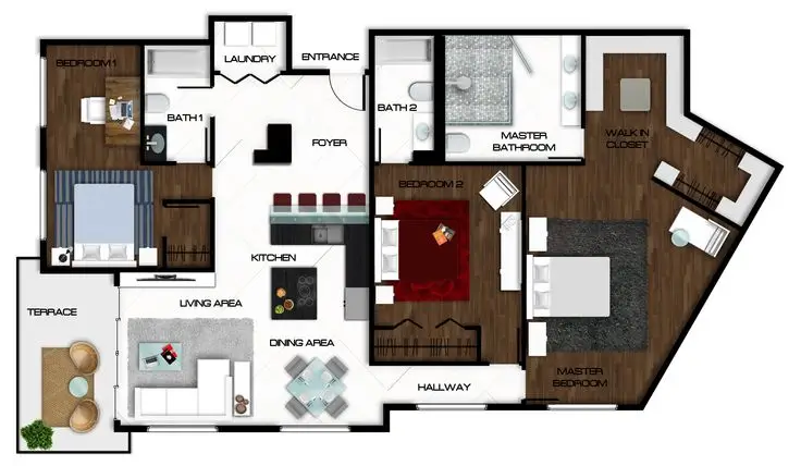 Detailed floor plan for interior layout