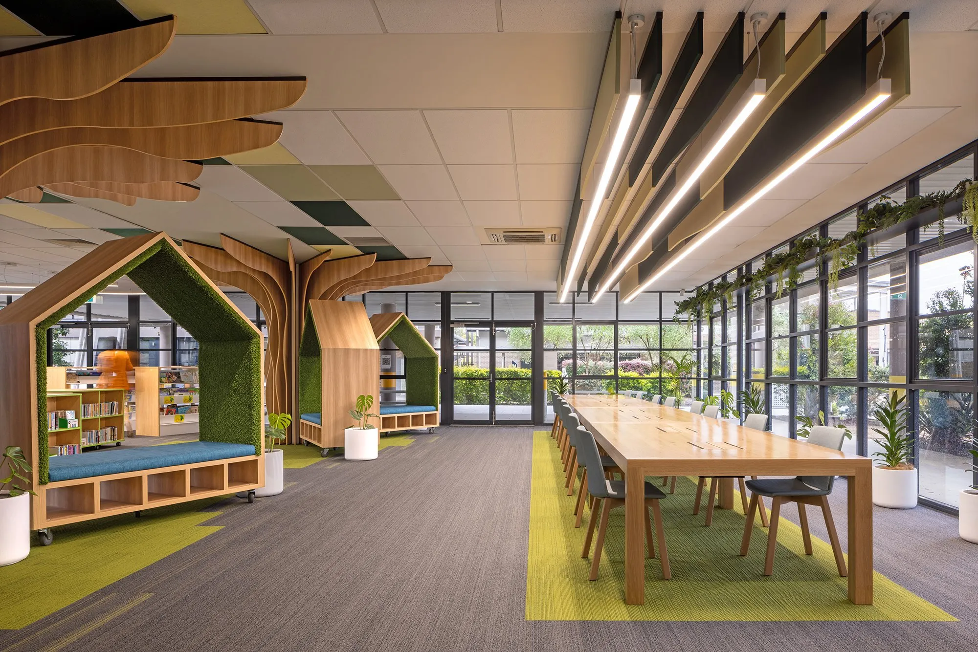  Library with biophilic design theme